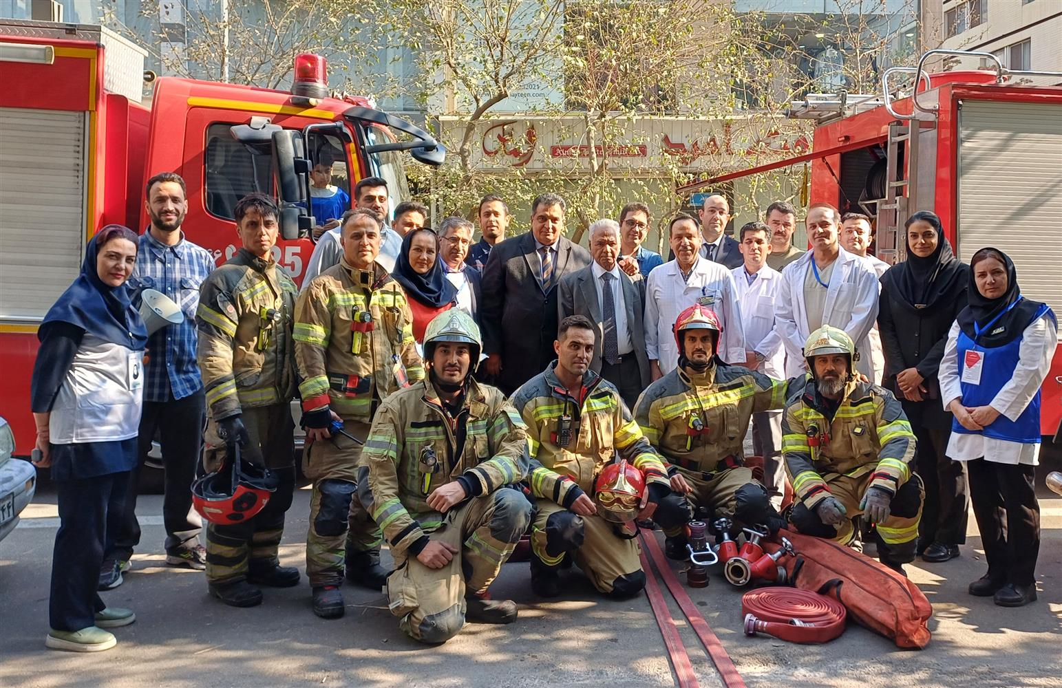 برگزاری مانور آموزشي تخليه و اطفاء حريق در بیمارستان مدائن